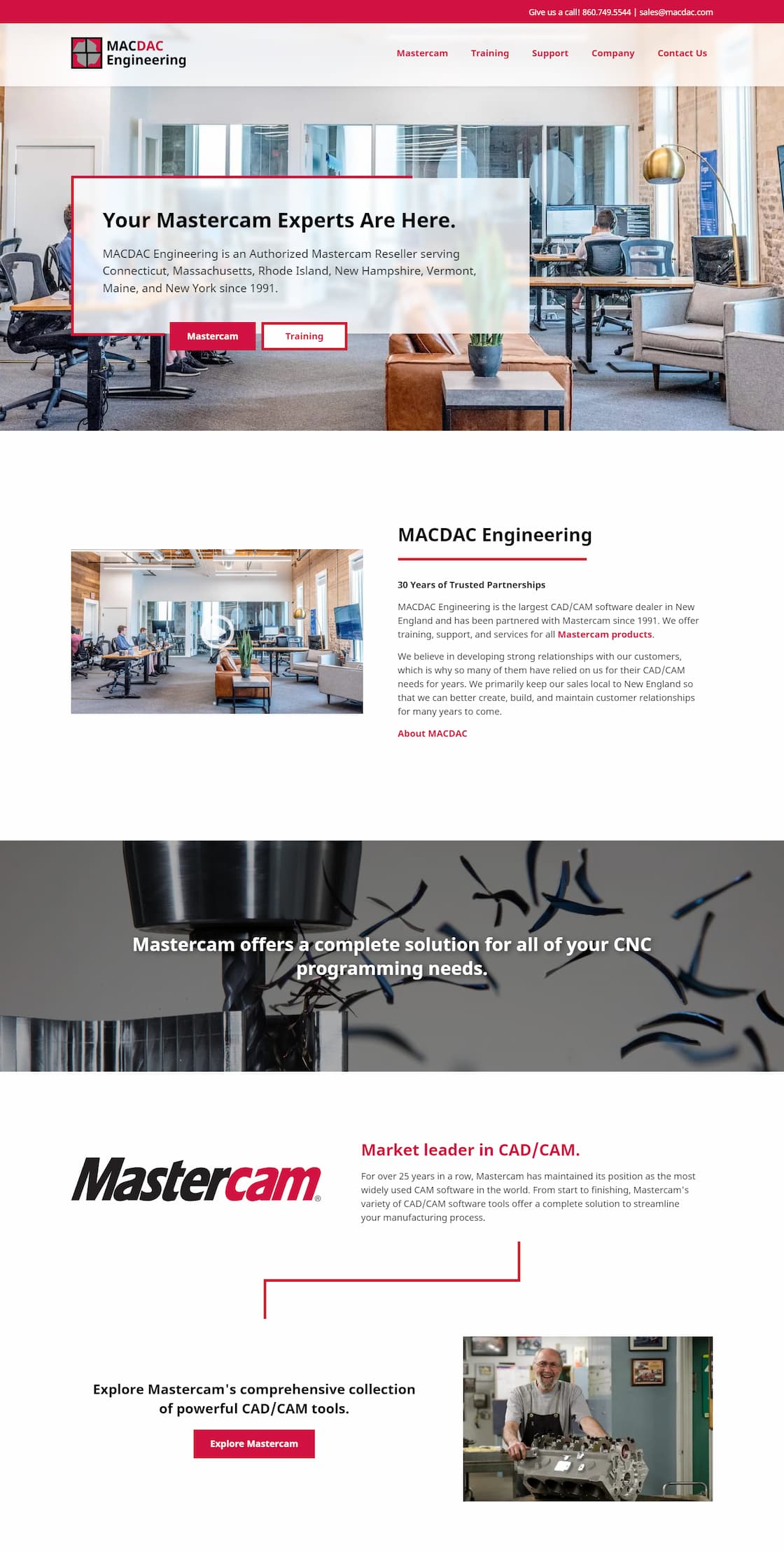 MACDAC Engineering Website Desktop Preview